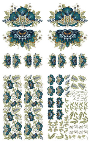 Siirtokuva  60x96 cm - Belles and Whistles Transfer Embroidered Lotus