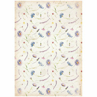 Decoupage-paperi A4 - Stamperia Rice Paper Blue Flowers