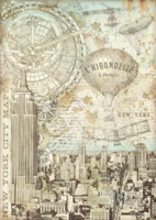 Decoupage-paperi A4 - Stamperia Rice Paper New York City Map