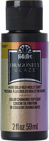 Väriä vaihtava kuullote - FolkArt Dragonfly Glaze - Gold-Red-Violet 59 ml