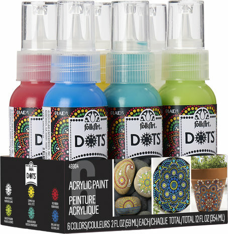 Pistemaalauspaketti - FolkArt Dots Paint -  6x59 ml