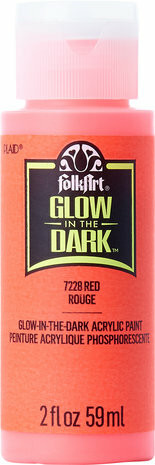 Pimeässä hohtava maali punainen - FolkArt Glow-In-The-Dark - Red 59 ml