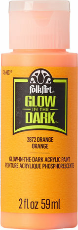 Pimeässä hohtava maali oranssi - FolkArt Glow-In-The-Dark - Orange 59 ml
