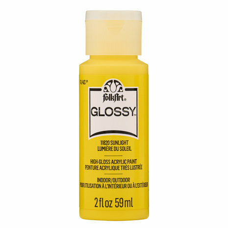 Kiiltävä akryylimaali keltainen - FolkArt Glossy - Sunlight  59 ml