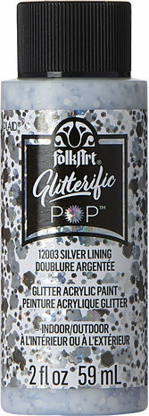 Glitterlakka hopea - FolkArt Glitterific Pop - Silver Lining 59 ml