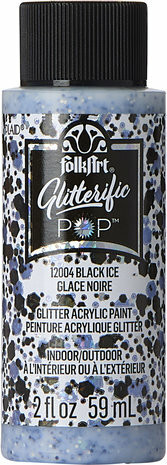 Glitterlakka musta - FolkArt Glitterific Pop - Black Ice 59 ml