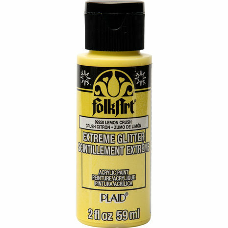 Glittermaali keltainen - FolkArt Extreme Glitter - Lemon Crush 59 ml