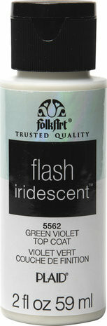 Väriä vaihtava glitterlakka - FolkArt Flash Iridescent Top Coat Green Violet - 59 ml