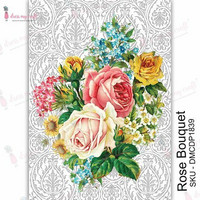 Vesisiirtokuva A4 - Dress My Craft Transfer Me Rose Bouquet