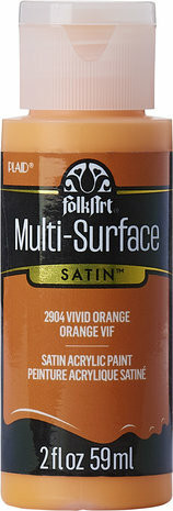 Monikäyttömaali oranssi - FolkArt Multi-Surface Satin Vivid Orange 59 ml