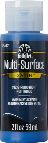 Monikäyttömaali sininen - FolkArt Multi-Surface Satin Indigo Night 59 ml