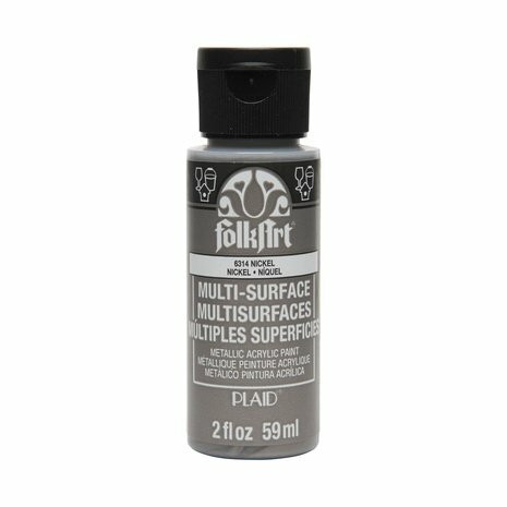 Metallihohtomaali nikkeli - FolkArt Multi-Surface Metallic Nickel 59 ml