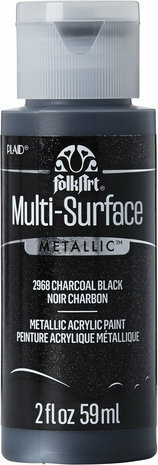 Metallihohtomaali musta - FolkArt Multi-Surface Metallic Charcoal Black 59 ml