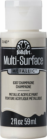 Metallihohtomaali valkoinen - FolkArt Multi-Surface Metallic Champagne 59 ml