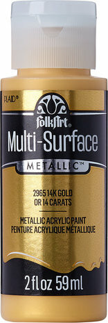 Metallihohtomaali kulta - FolkArt Multi-Surface Metallic 14K Gold 59 ml