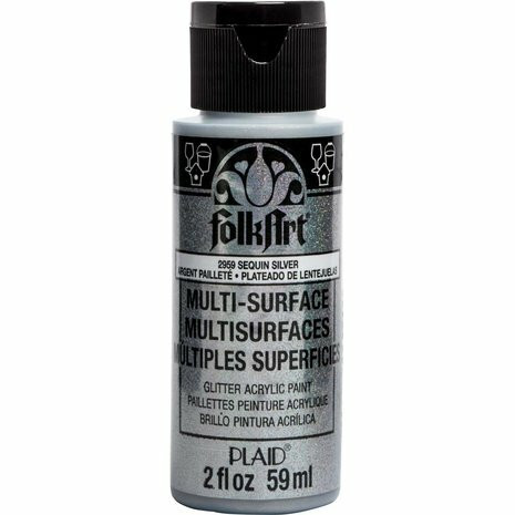 Glittermaali hopea - FolkArt Multi-Surface Glitter Sequin Silver 59 ml
