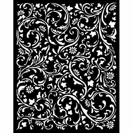 Sabluuna 20x25 cm - Stamperia Magic Forest Thick Stencil Swirls Pattern