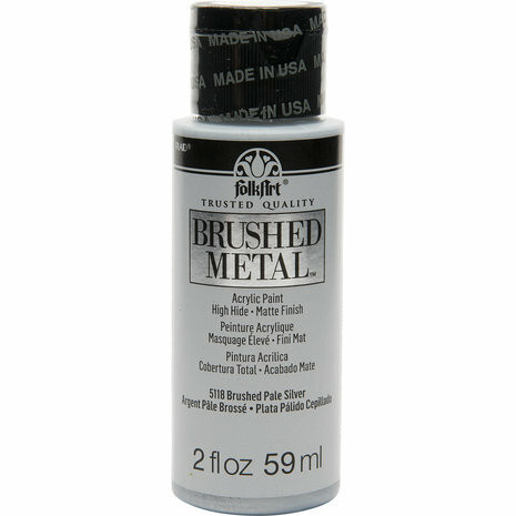 Metallihohtomaali hopea - FolkArt Brushed Metal Pale Silver 59 ml