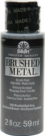 Metallihohtomaali harmaa - FolkArt Brushed Metal Dark Gray 59 ml