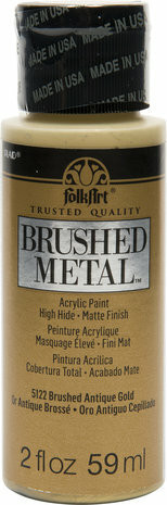 Metallihohtomaali antiikkikulta - FolkArt Brushed Metal Antique Gold 59 ml