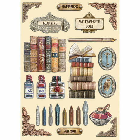 Vanerikoristeet 15x21 cm - Stamperia Vintage Library Wooden Shape