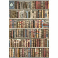 Decoupage-paperi A4 - Stamperia Vintage Library Rice Paper Bookcase