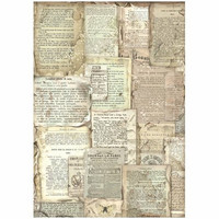 Decoupage-paperi A4 - Stamperia Vintage Library Rice Paper Pages