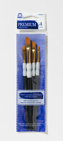 Sivellinpaketti, 4 kpl - FolkArt Premium Angle Brushes Soft Grip