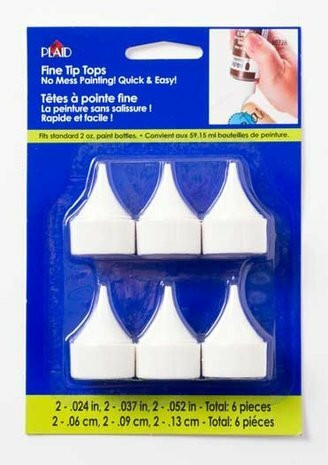 Pistemaalauskärki, 4 kpl - FolkArt Fine Tip Tops for 59 ml Paint Bottle