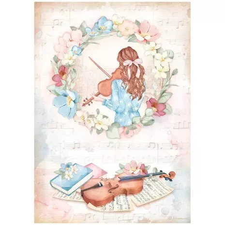 Decoupage-paperi A4 - Stamperia Violin Rice Paper
