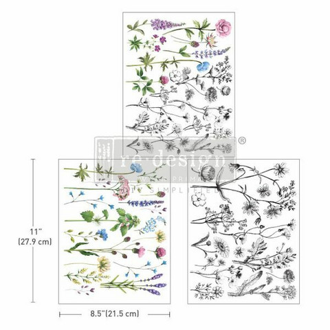 Siirtokuva 27x60 cm - Re-Design with Prima Middy Transfers Tiny Flowers