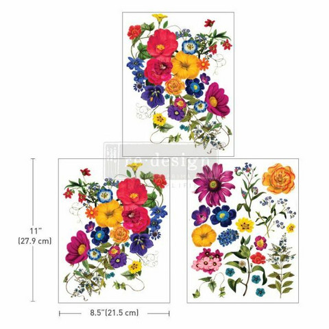 Siirtokuva 27x60 cm - Re-Design with Prima Middy Transfers  Floral Kiss