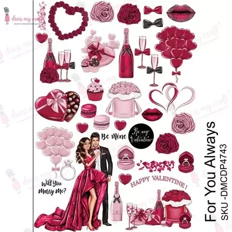 Vesisiirtokuva A4 - Dress My Craft Transfer Me For You Always