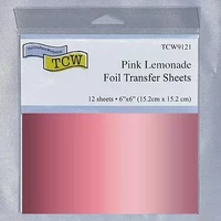 Lehtimetalli pinkki 12 kpl - Pink Lemonade Foil Transfer Sheets
