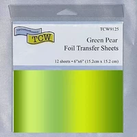 Lehtimetalli vihreä 12 kpl - Green Pear Foil Transfer Sheets