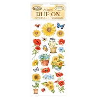 Siirtokuva-arkki 10x21 cm - Sunflower Art Rub-On Poppies