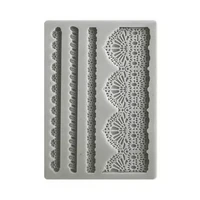 Silikonimuotti 10x15 cm - Stamperia Sunflower Art Laces and Borders