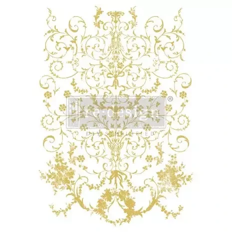 Foliosiirtokuva 45x60 cm - Prima Re-Design Gold Foil Kacha A Manor Swirls Decor Transfers