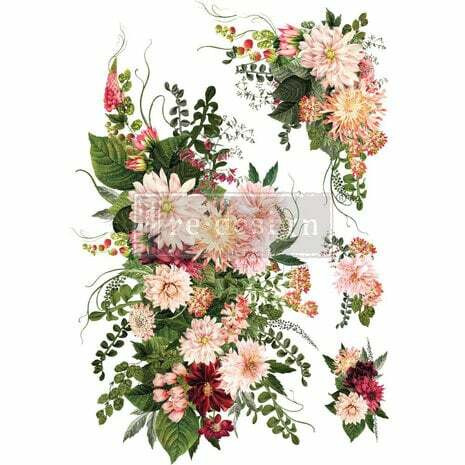 Siirtokuva 60x88 cm - Re-Design with Prima Dahlia Forever Decor Transfers