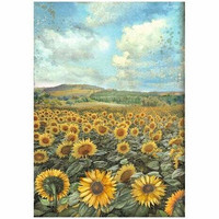 Decoupage-paperi A4 - Stamperia Stamperia Sunflower Art Landscape
