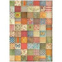 Decoupage-paperi A4 - Stamperia Stamperia Sunflower Art Patchwork