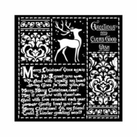 Sabluuna 18x18 cm - Stamperia Christmas Letters Thick Stencil