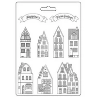 Muotti 21x29 cm - Stamperia Christmas Houses  Soft Mould