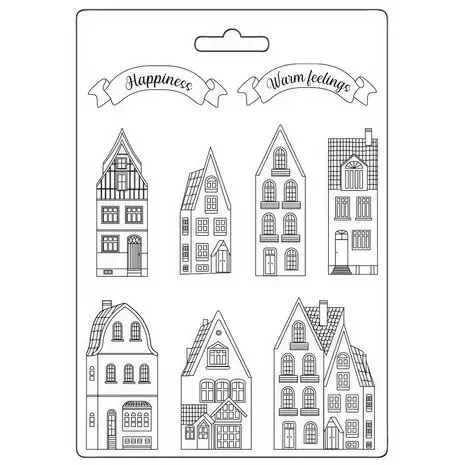 Muotti 21x29 cm - Stamperia Christmas Houses  Soft Mould