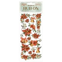 Siirtokuva 10x21 cm - Stamperia Poinsettia and Bells Rub-On