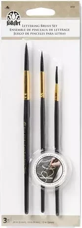 Kirjoitussivellinpaketti, 3 kpl - Folkart Lettering Brush Set