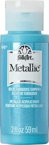Metallihohtomaali turkoosi - Folkart Metallic Turquoise Shimmer 59 ml