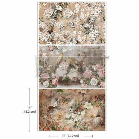 Kuitupaperi 49x76 cm x 3 kpl - Romance In Bloom Re-Design with Prima Tissue Paper Pack
