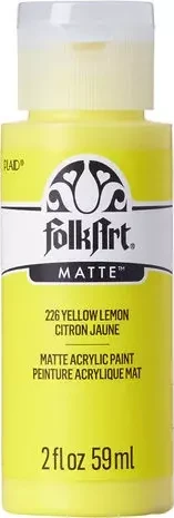 Matta akryylimaali keltainen - FolkArt Matte - Yellow Lemon 59 ml