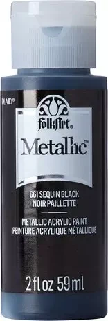 Metallihohtomaali musta - Folkart Metallic Sequin Black 59 ml